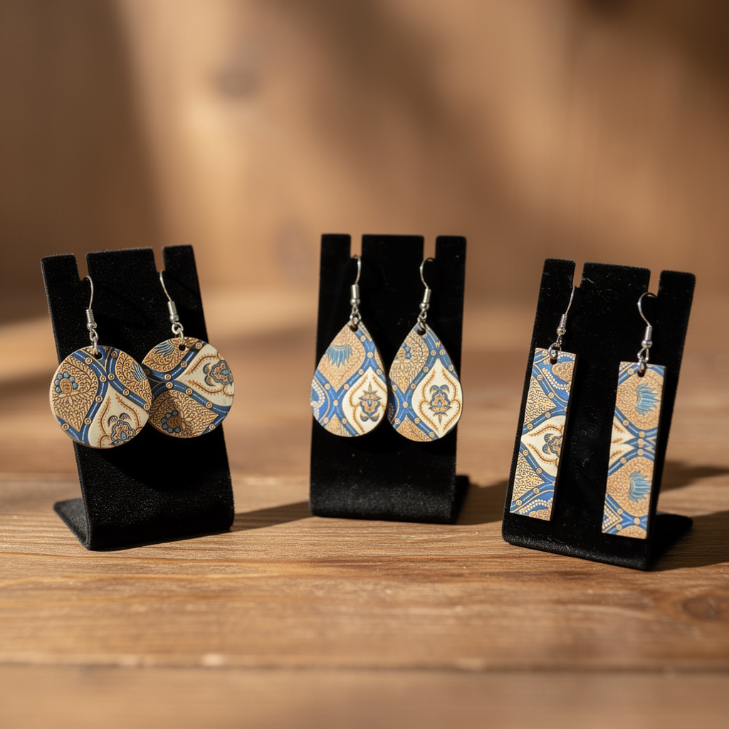 Batik print oorbellen