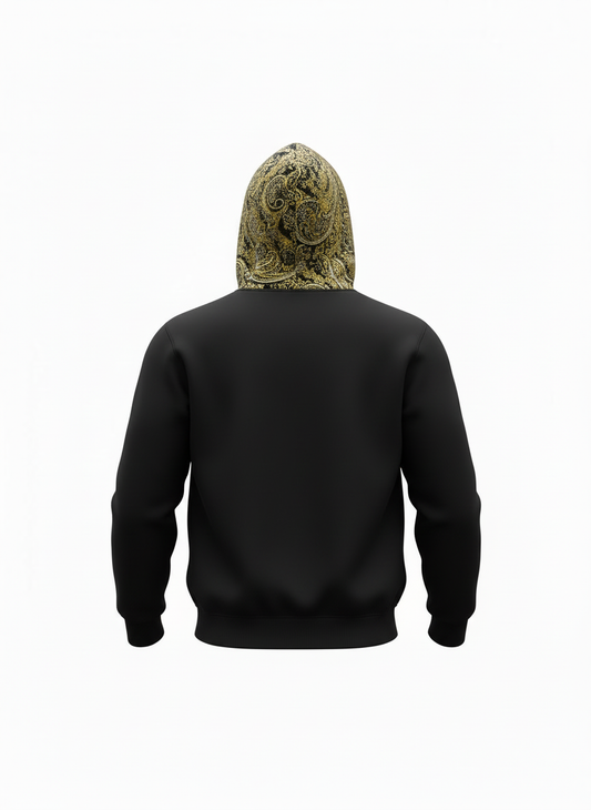 Hoodie met batik goud